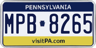 PA license plate MPB8265