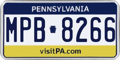 PA license plate MPB8266