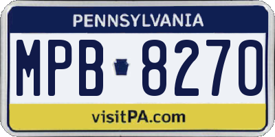 PA license plate MPB8270
