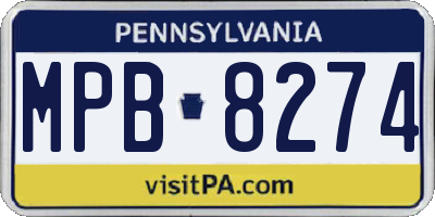PA license plate MPB8274