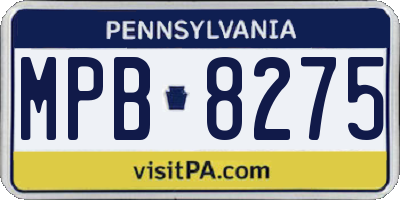 PA license plate MPB8275