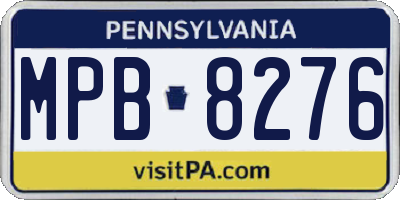 PA license plate MPB8276