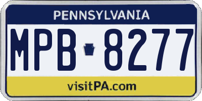 PA license plate MPB8277
