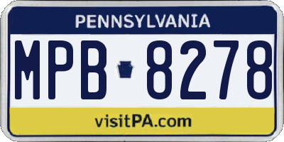 PA license plate MPB8278
