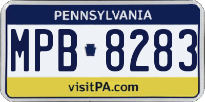 PA license plate MPB8283