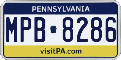 PA license plate MPB8286