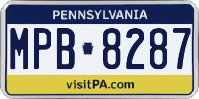 PA license plate MPB8287
