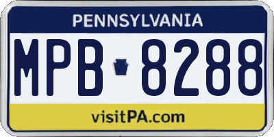 PA license plate MPB8288