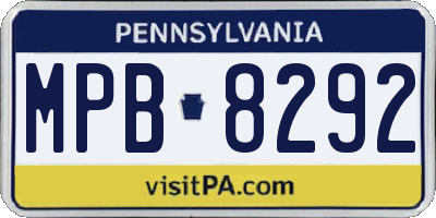 PA license plate MPB8292