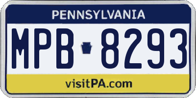 PA license plate MPB8293