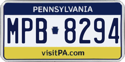 PA license plate MPB8294