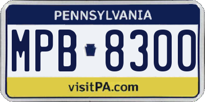 PA license plate MPB8300