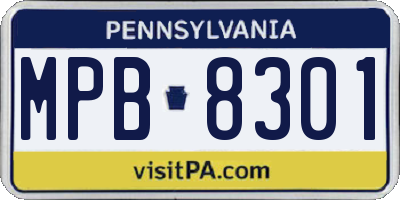 PA license plate MPB8301