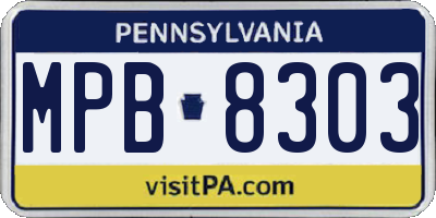PA license plate MPB8303