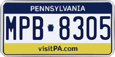 PA license plate MPB8305