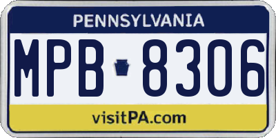 PA license plate MPB8306