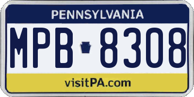 PA license plate MPB8308