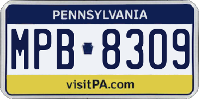 PA license plate MPB8309