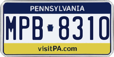 PA license plate MPB8310
