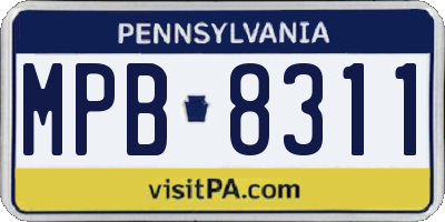 PA license plate MPB8311