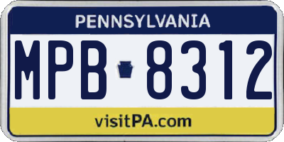 PA license plate MPB8312