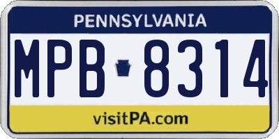 PA license plate MPB8314