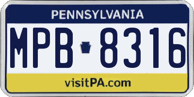 PA license plate MPB8316