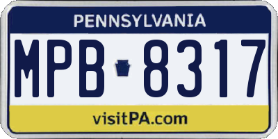 PA license plate MPB8317