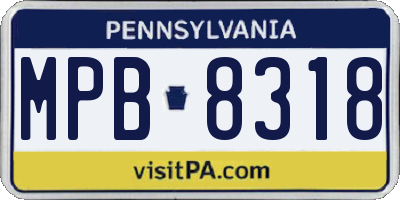 PA license plate MPB8318