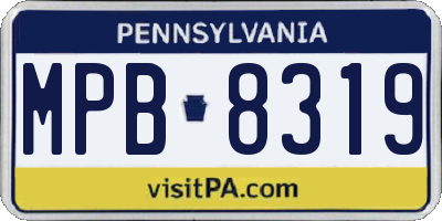 PA license plate MPB8319