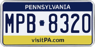 PA license plate MPB8320