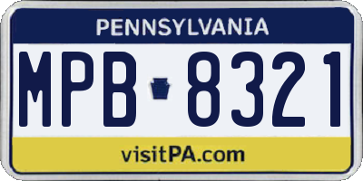 PA license plate MPB8321