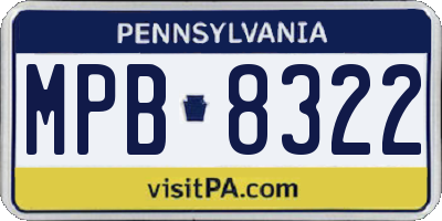 PA license plate MPB8322