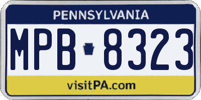 PA license plate MPB8323