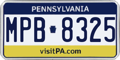 PA license plate MPB8325