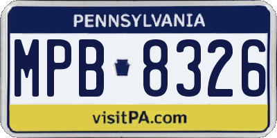 PA license plate MPB8326