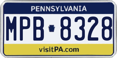 PA license plate MPB8328