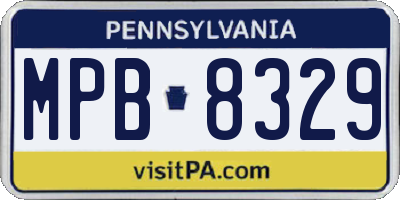 PA license plate MPB8329