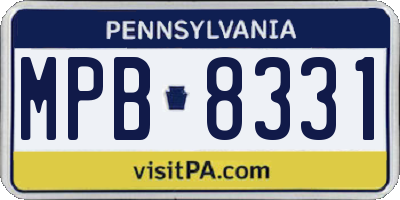 PA license plate MPB8331