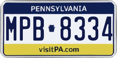 PA license plate MPB8334