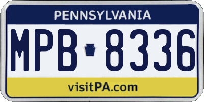 PA license plate MPB8336