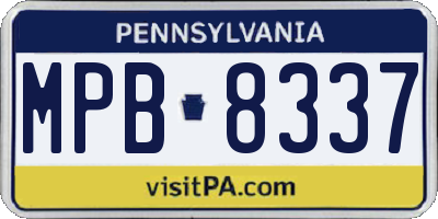 PA license plate MPB8337