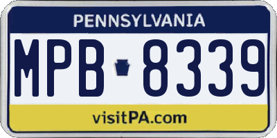 PA license plate MPB8339