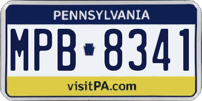 PA license plate MPB8341