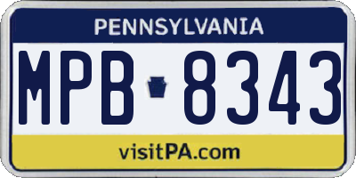 PA license plate MPB8343