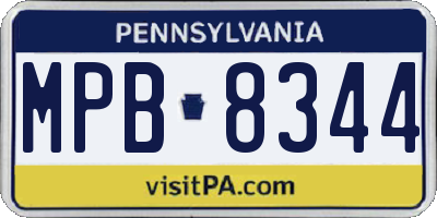 PA license plate MPB8344