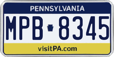 PA license plate MPB8345