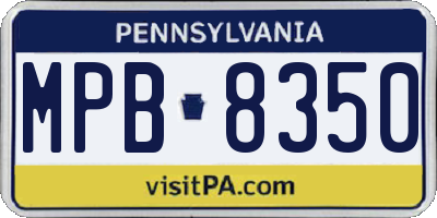 PA license plate MPB8350