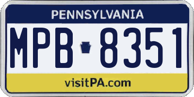PA license plate MPB8351