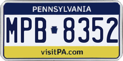 PA license plate MPB8352